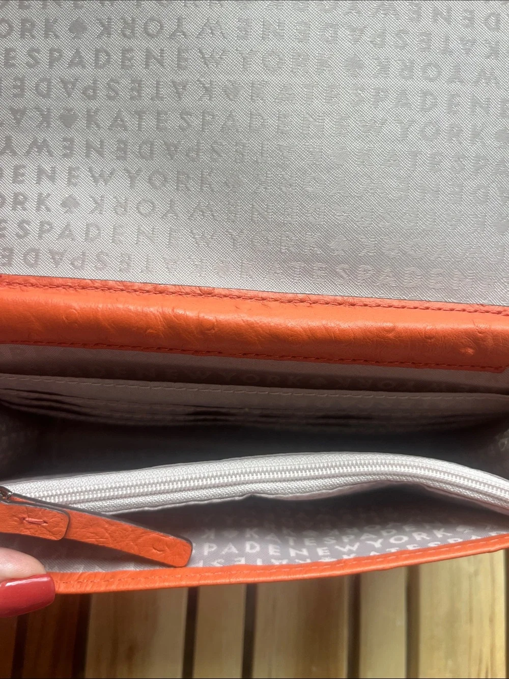 kate spade Vivid Orange Textured Chain Crossbody Bag